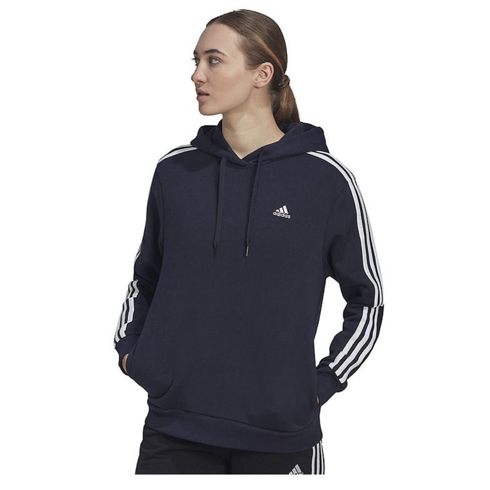 Adidas Dark Blue Hoodie with White Accents